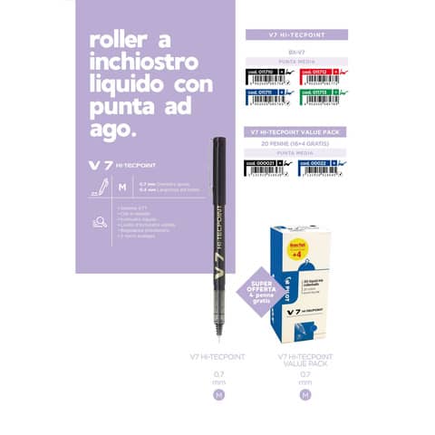 Roller Pilot Hi Tecpoint V7 0,7 mm nero  011710